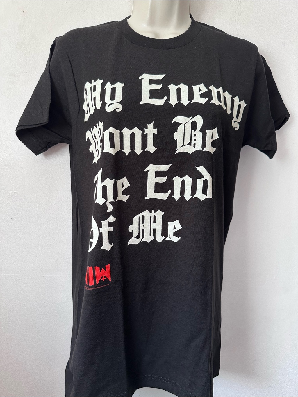 Black Graphic Short-Sleeve Men's Tee - "My Enemy Won't Be The End Of Me"